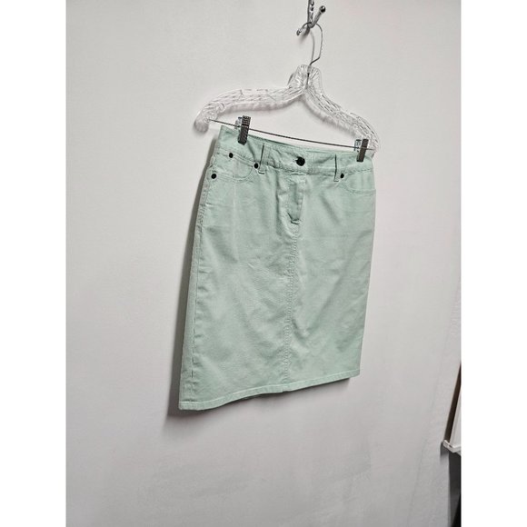 TALBOTS Denim Skirt Light Green Size 6 - Picture 2 of 5